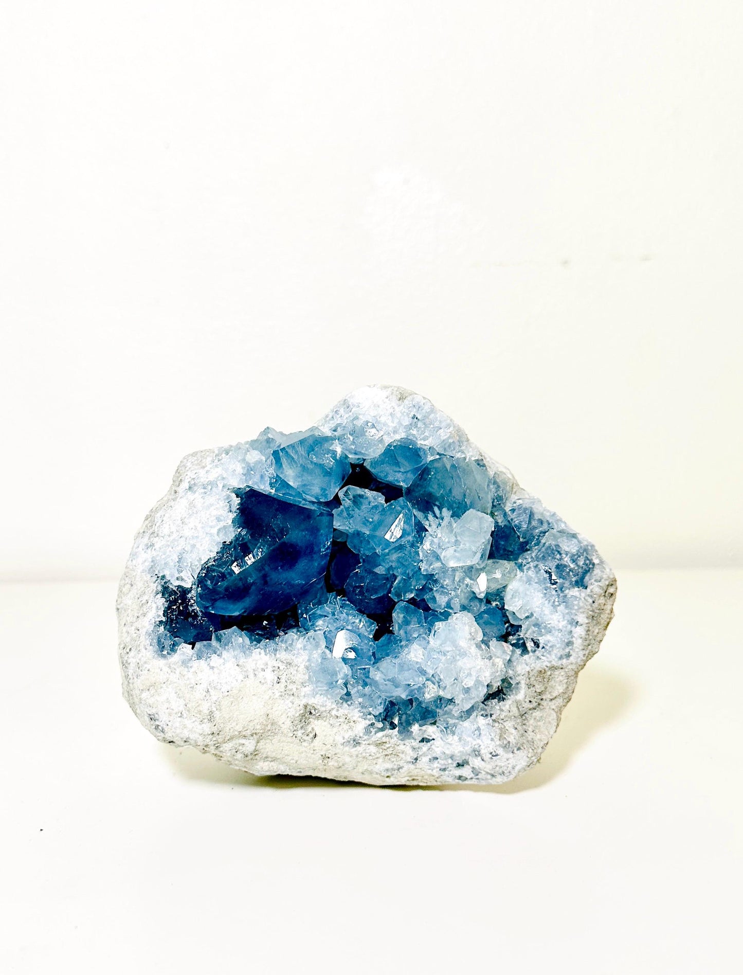 Raw Celestite Cluster Geode - 4.4 lbs (2 KG) - Natural Blue Crystal for Home Decor and Healing