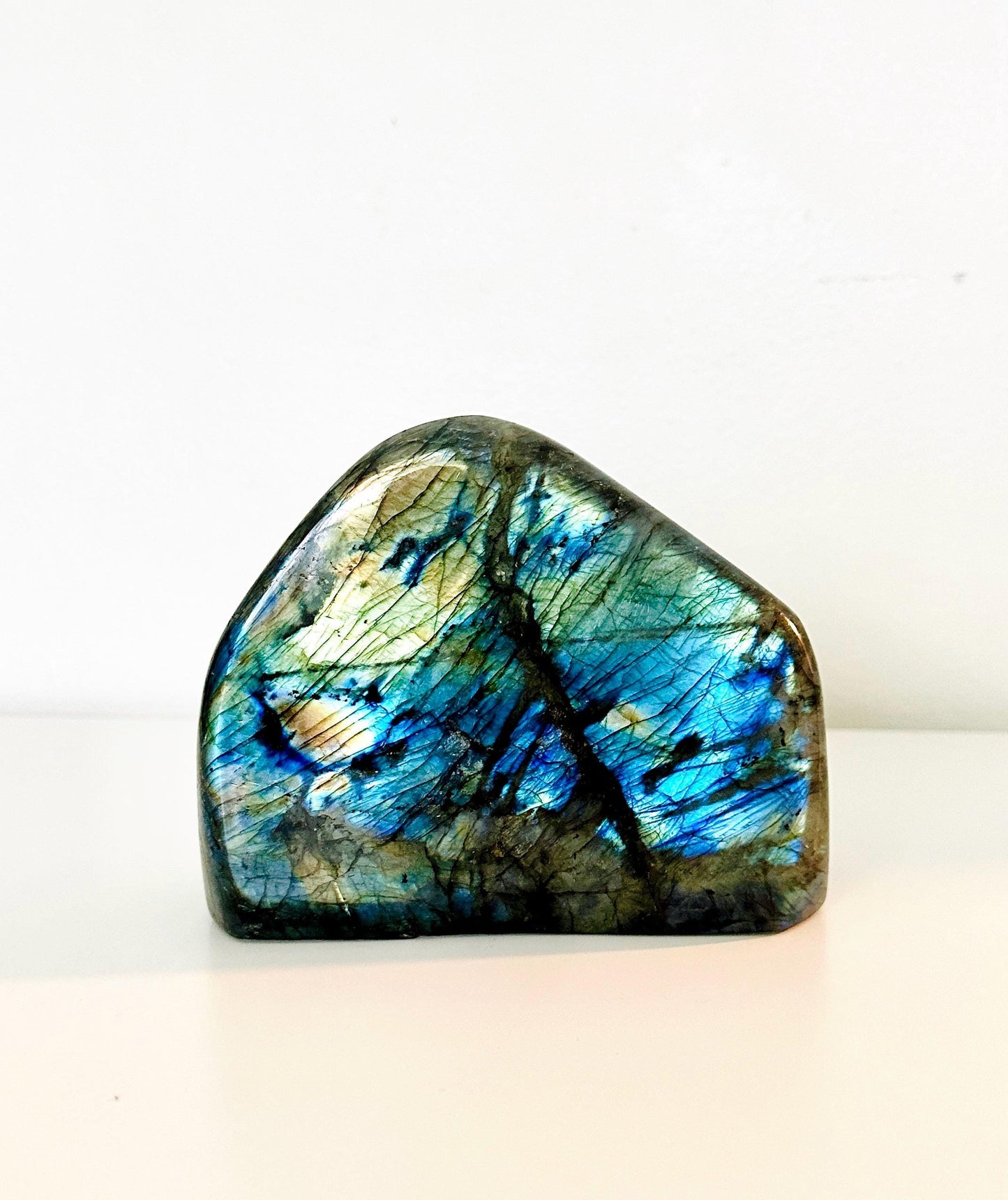 Labradorite Freeform with Intense Blue, Green, and Gold Flashes - Aurora Borealis Northern Lights - 4.1 lbs (1.86 KG) - Natural Crystal