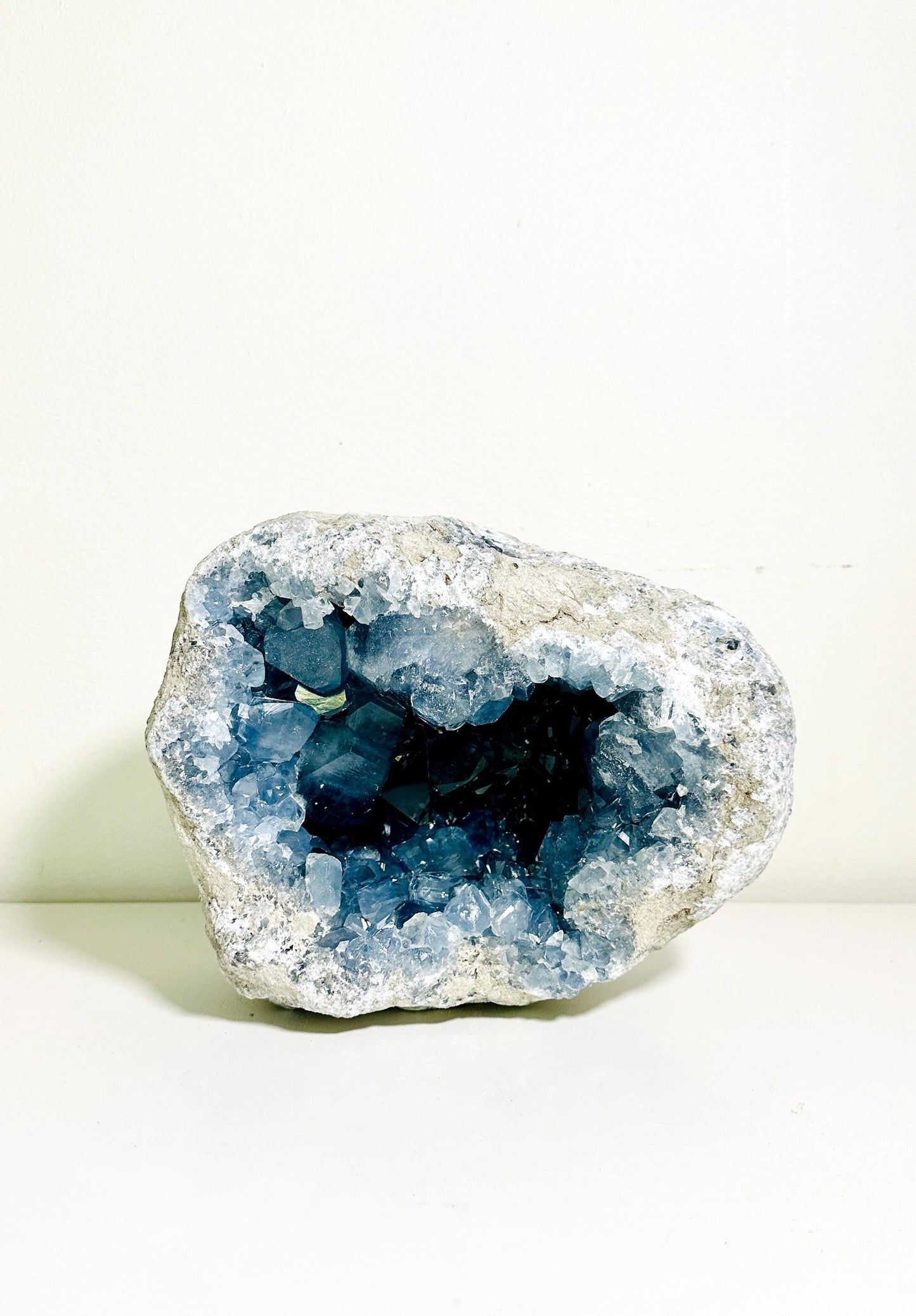 XL Raw Celestite Cluster Geode with Beautiful Sky Blue Crystals (17.6 lbs/7.98 KG)