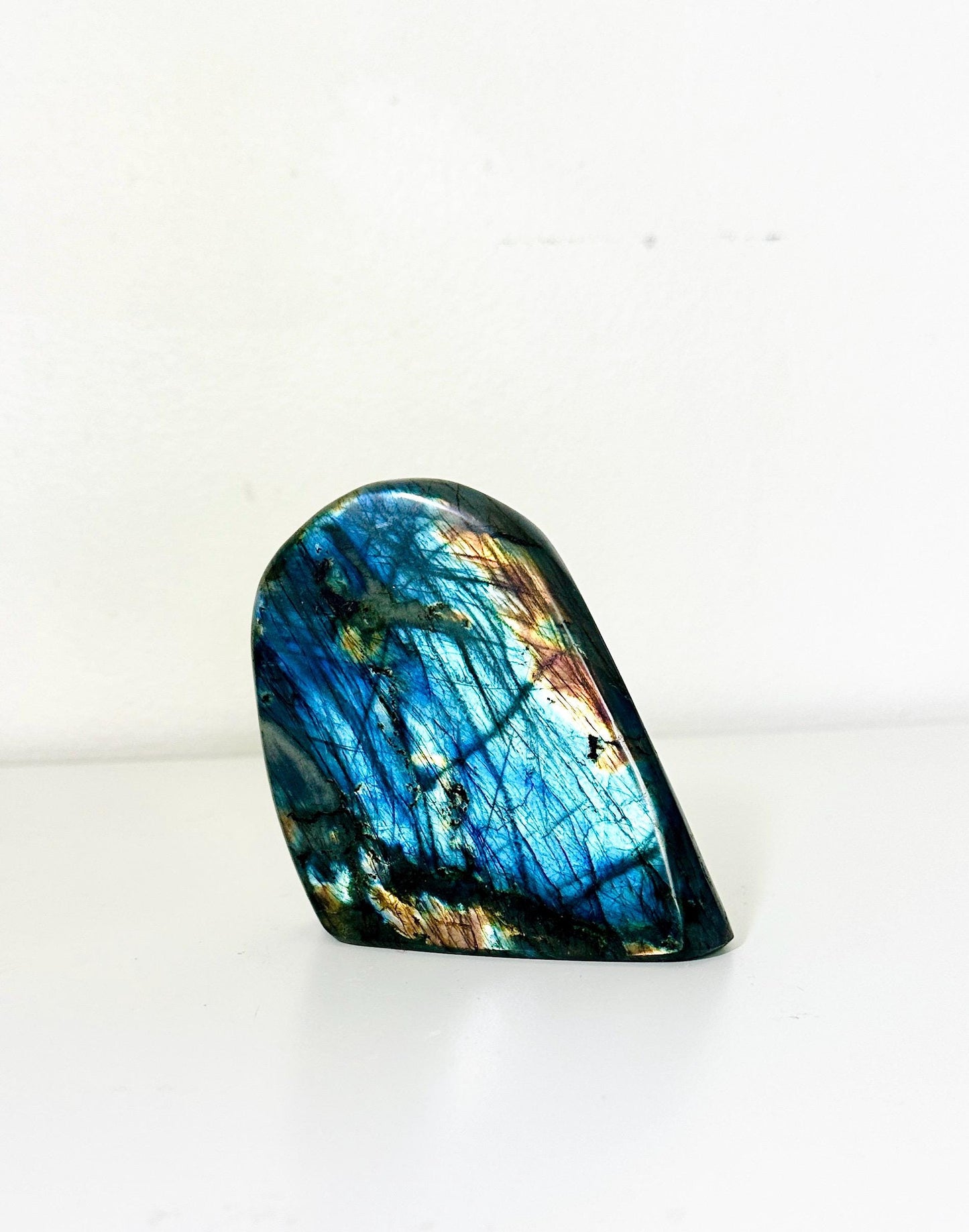 Medium Labradorite Specimen with Dominant Sky Blue Flash and Multi-Color Hues (1.2 lbs/0.5 KG)