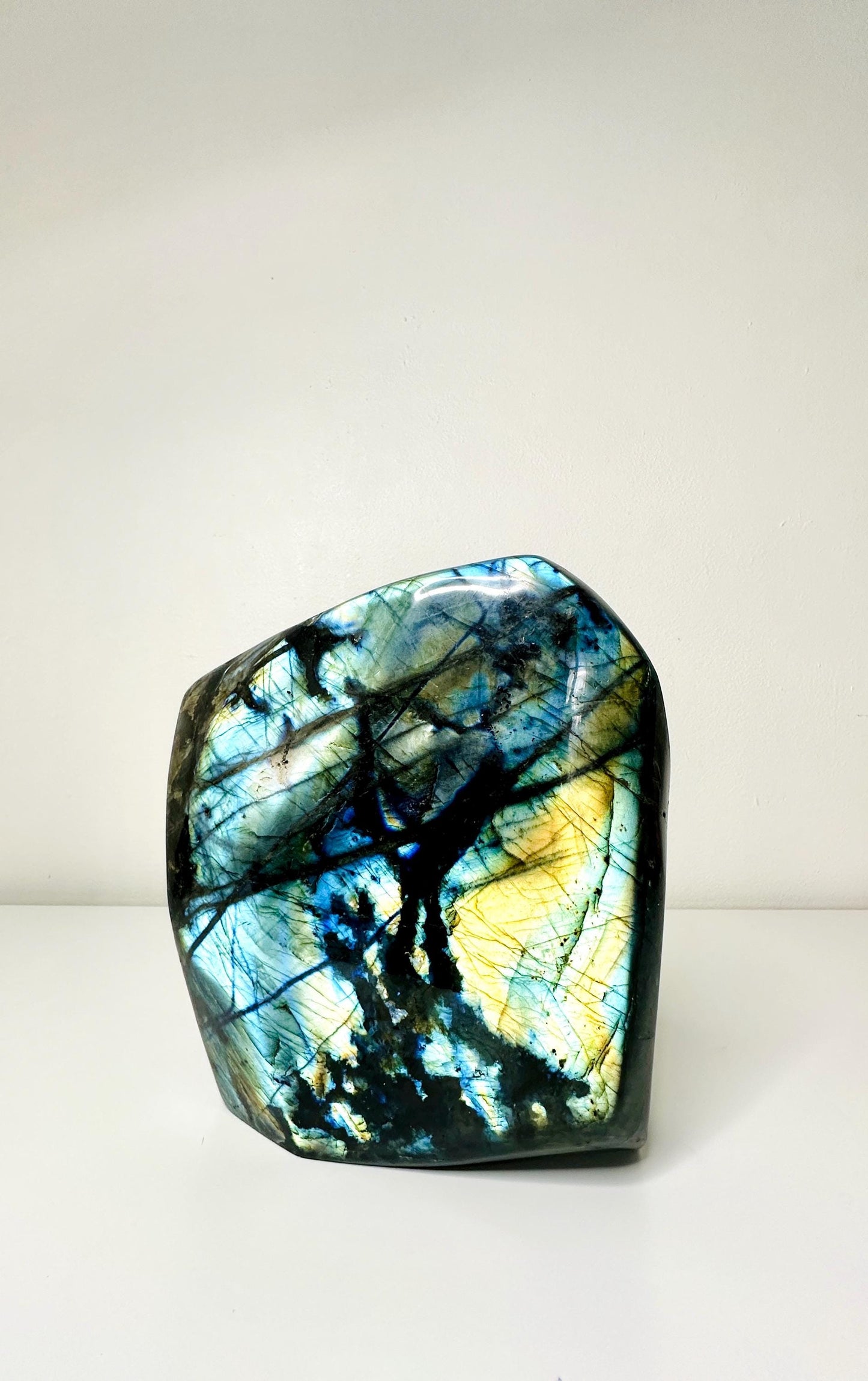 XL Labradorite Freeform Specimen with Mixed Blue, Green, and Gold Flashes - 13.4 lbs (6.1 KG) - Intuition Enhancing Crystal