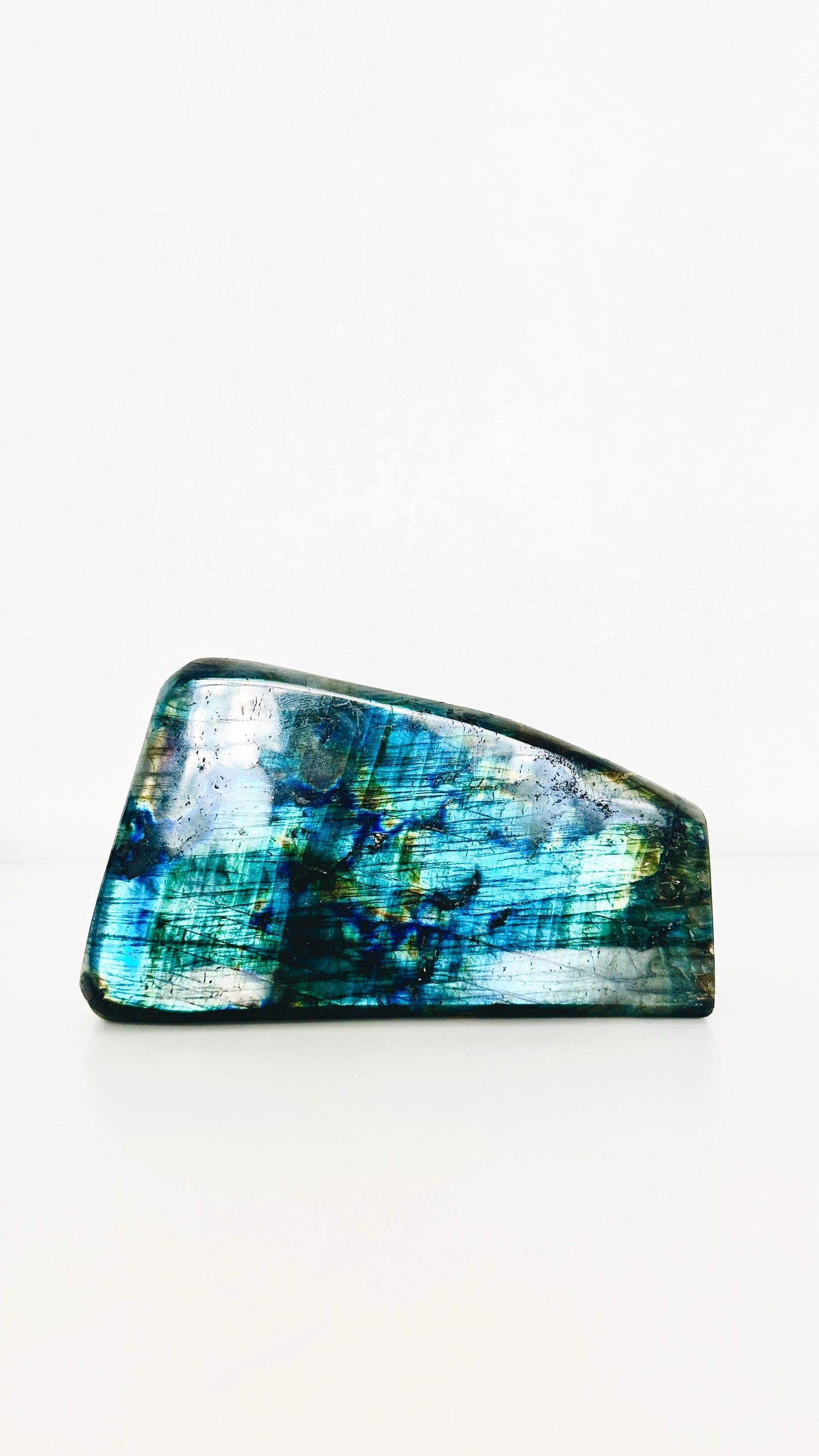 Medium Labradorite Freeform Specimen with Blue, Green, and Yellow Flashes - 3.3 lbs (1.5 KG) - Natural Aurora Crystal