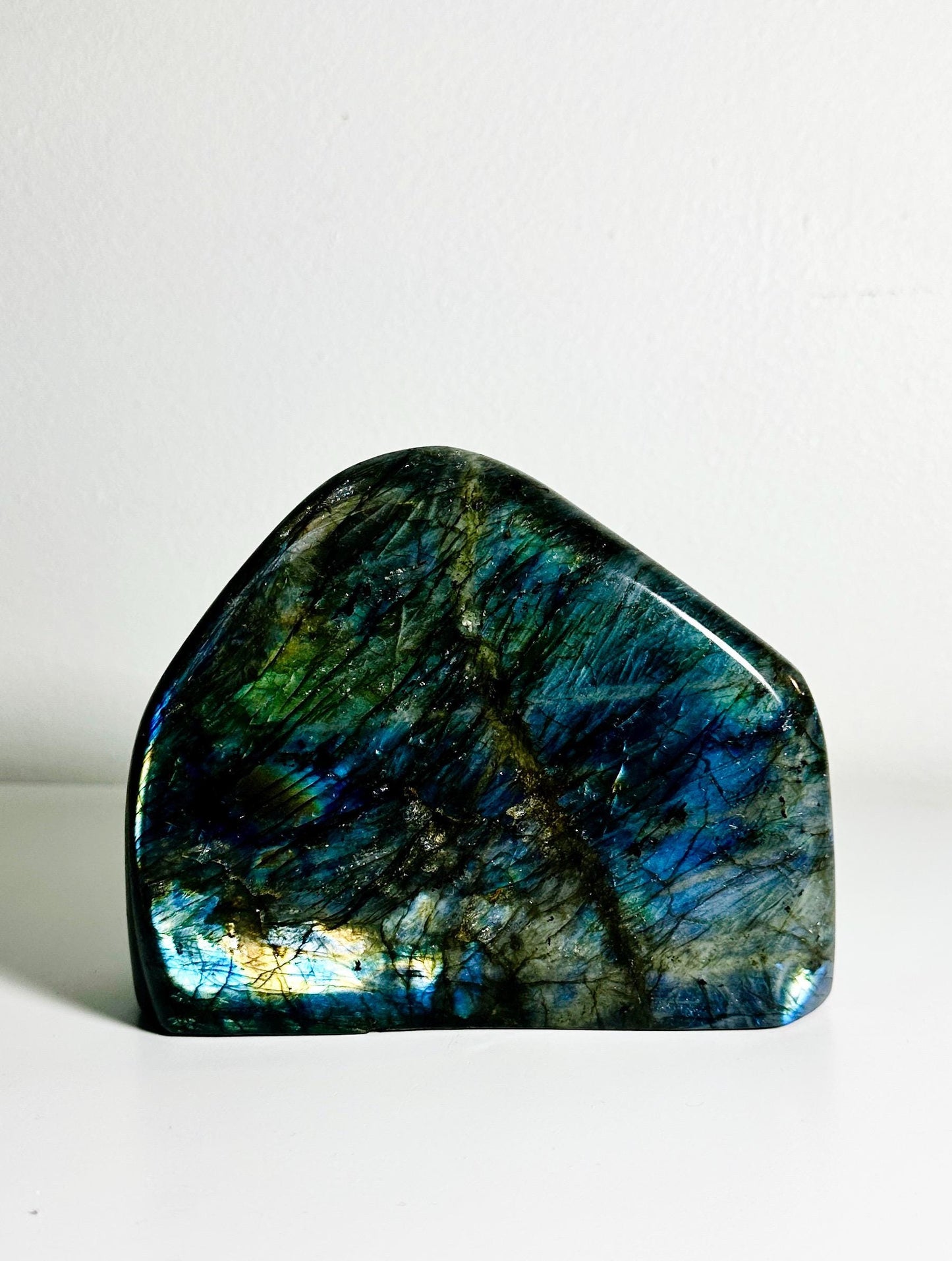 Labradorite Freeform with Intense Blue, Green, and Gold Flashes - Aurora Borealis Northern Lights - 4.1 lbs (1.86 KG) - Natural Crystal