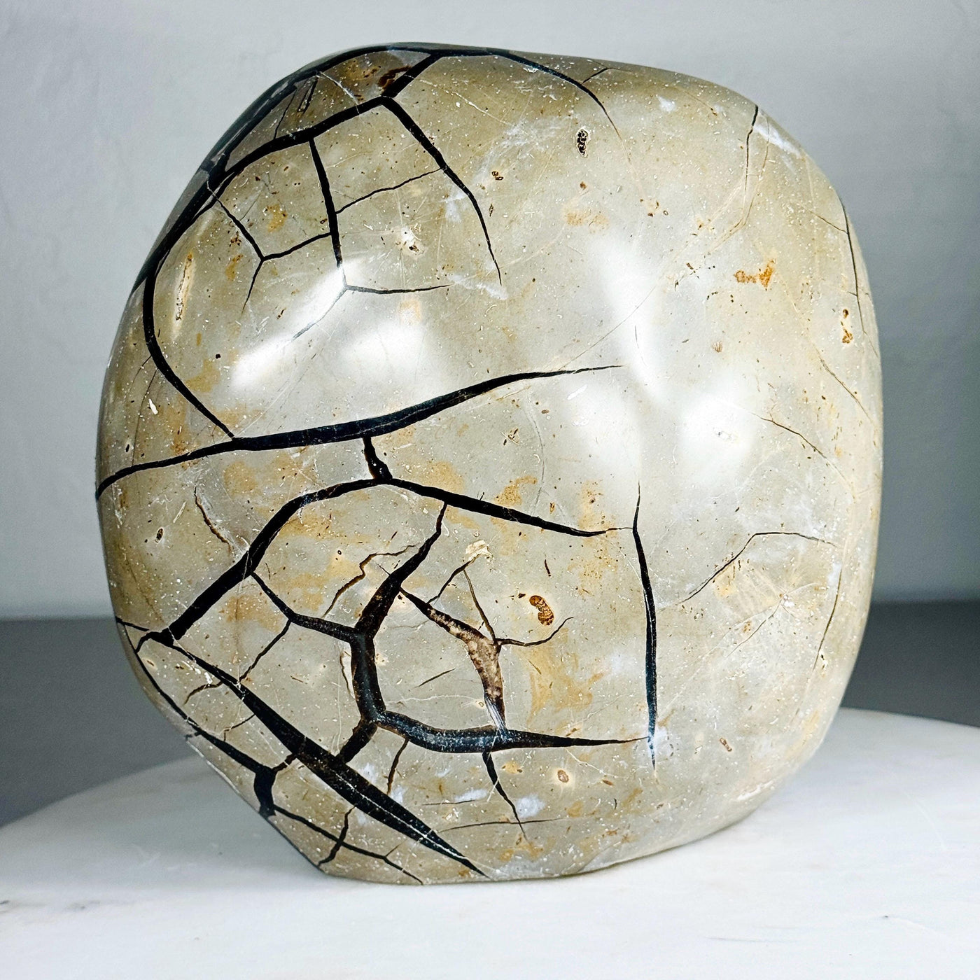 One-of-a-kind Septarian druzy geode freeform, view 3