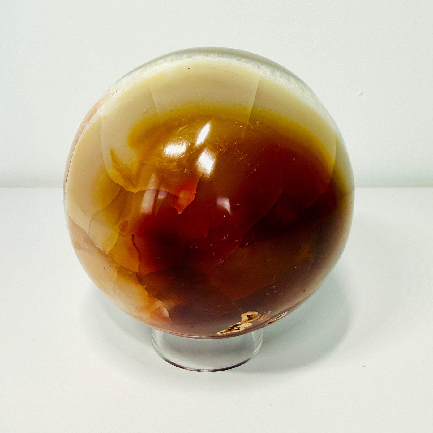 One-of-a-Kind Crimson Carnelian Agate Sphere with White Druzy — 3.2 lb — média du produit 5