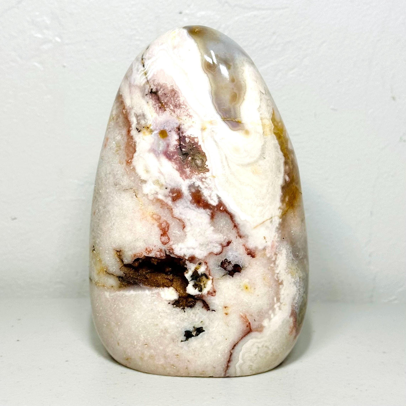 One-of-a-kind pink amethyst freeform ML-163, front view
