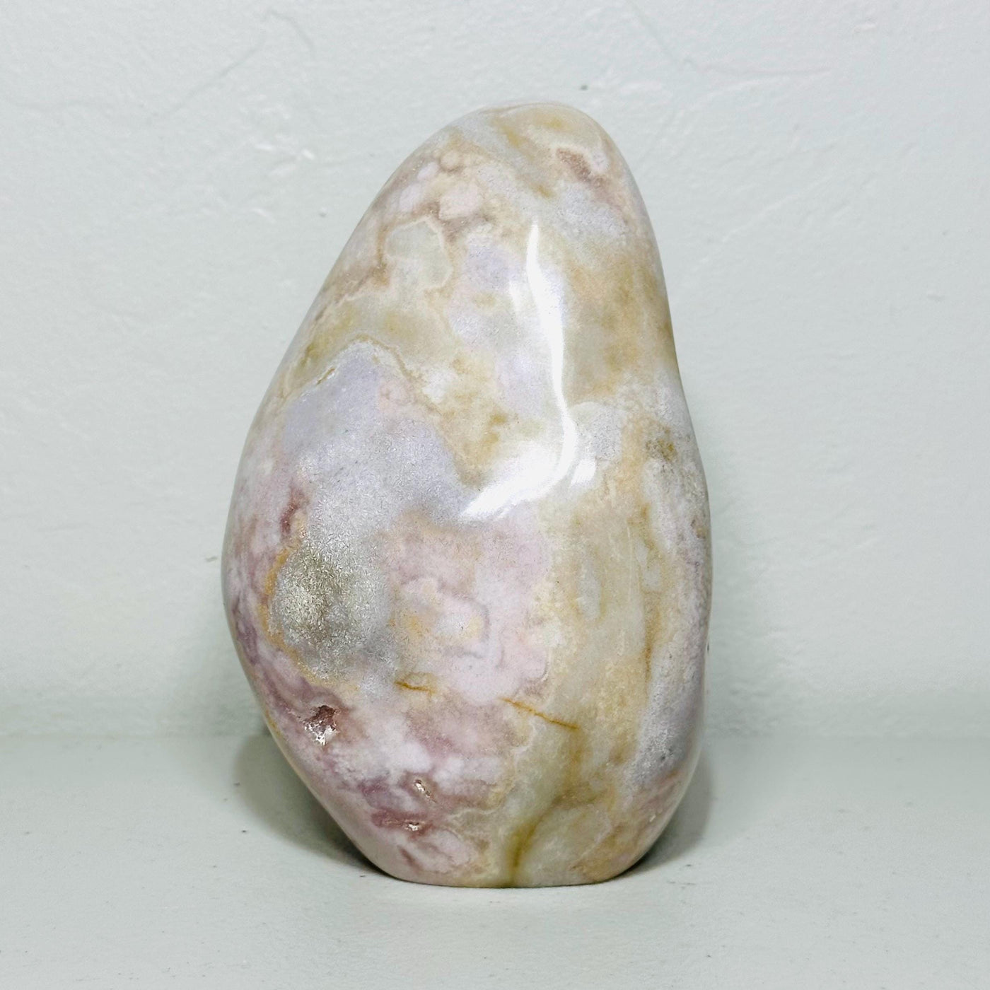 One-of-a-kind pink amethyst freeform ML-165, side view