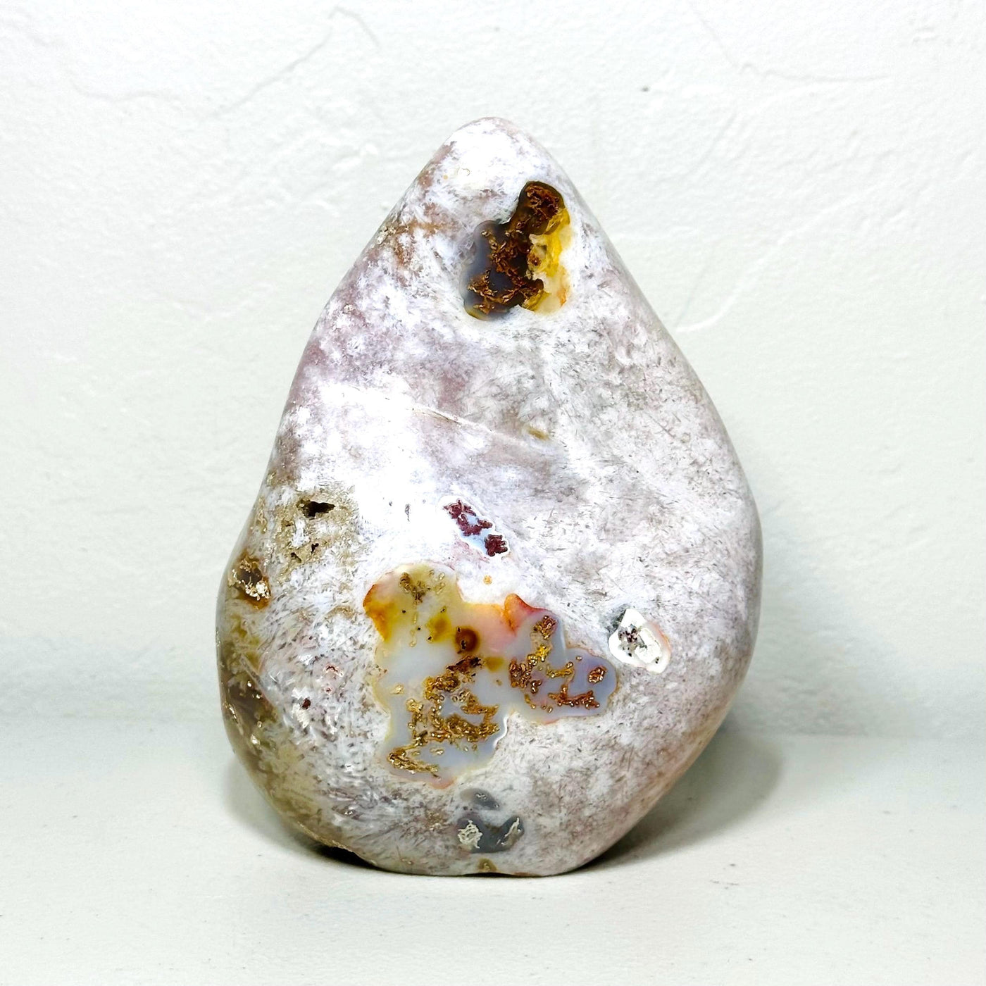 One-of-a-kind pink amethyst freeform ML-166, front view