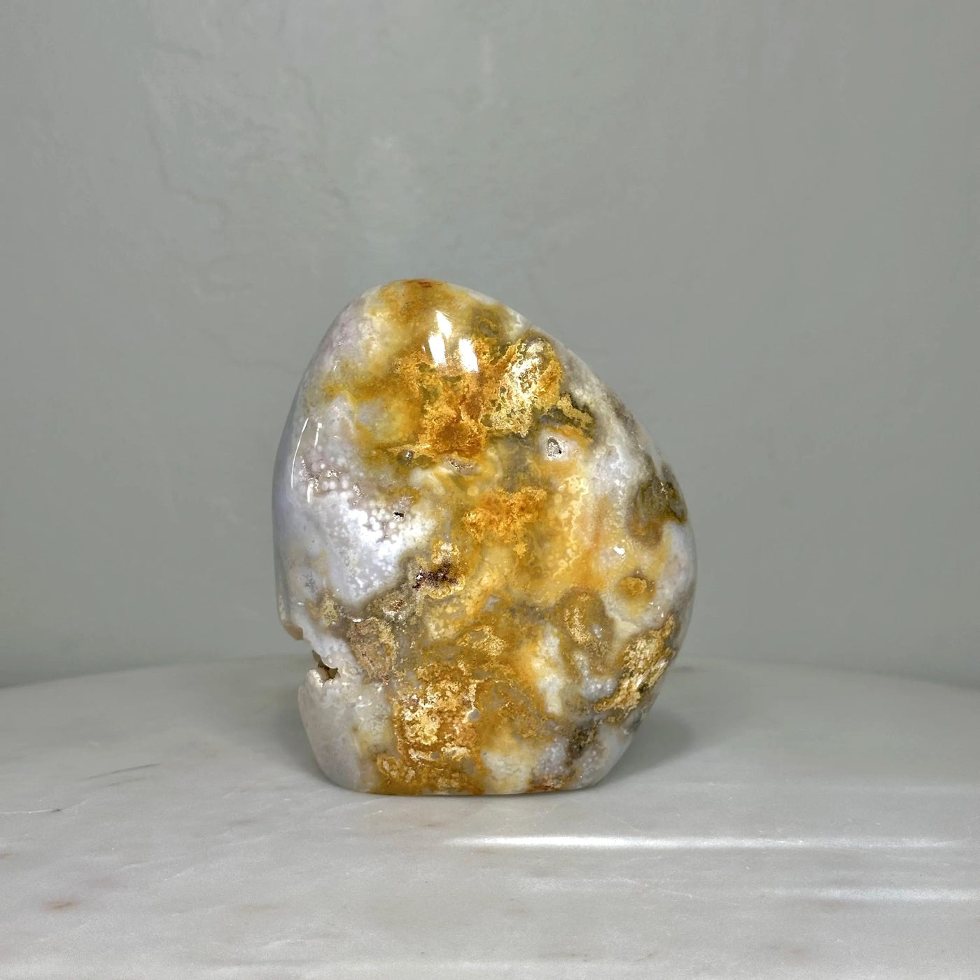 One-of-a-Kind Flower Agate Freeform with Crystal Pocket (4.4 in, 2.2 lb) — média du produit 2