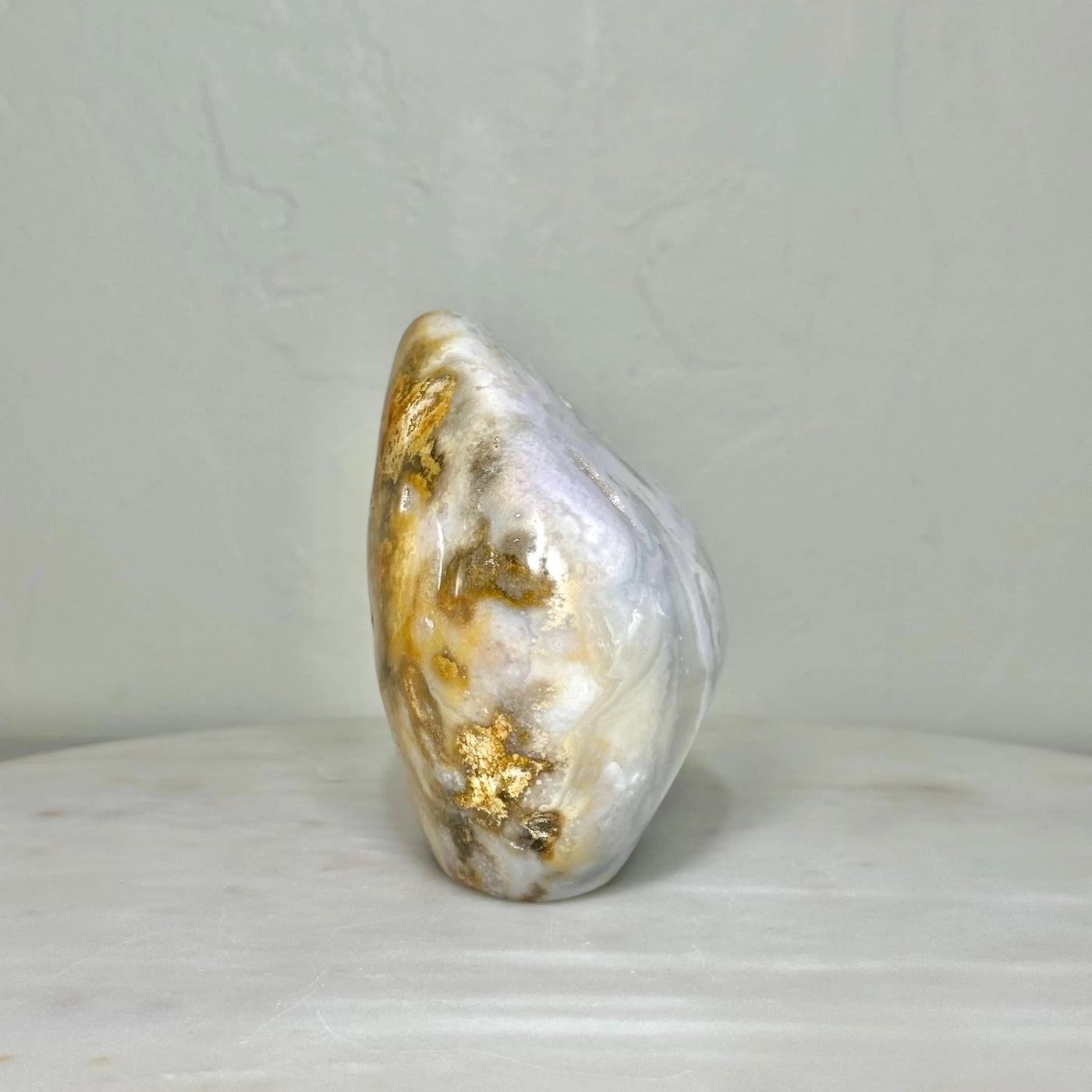 One-of-a-Kind Flower Agate Freeform with Crystal Pocket (4.4 in, 2.2 lb) — média du produit 4