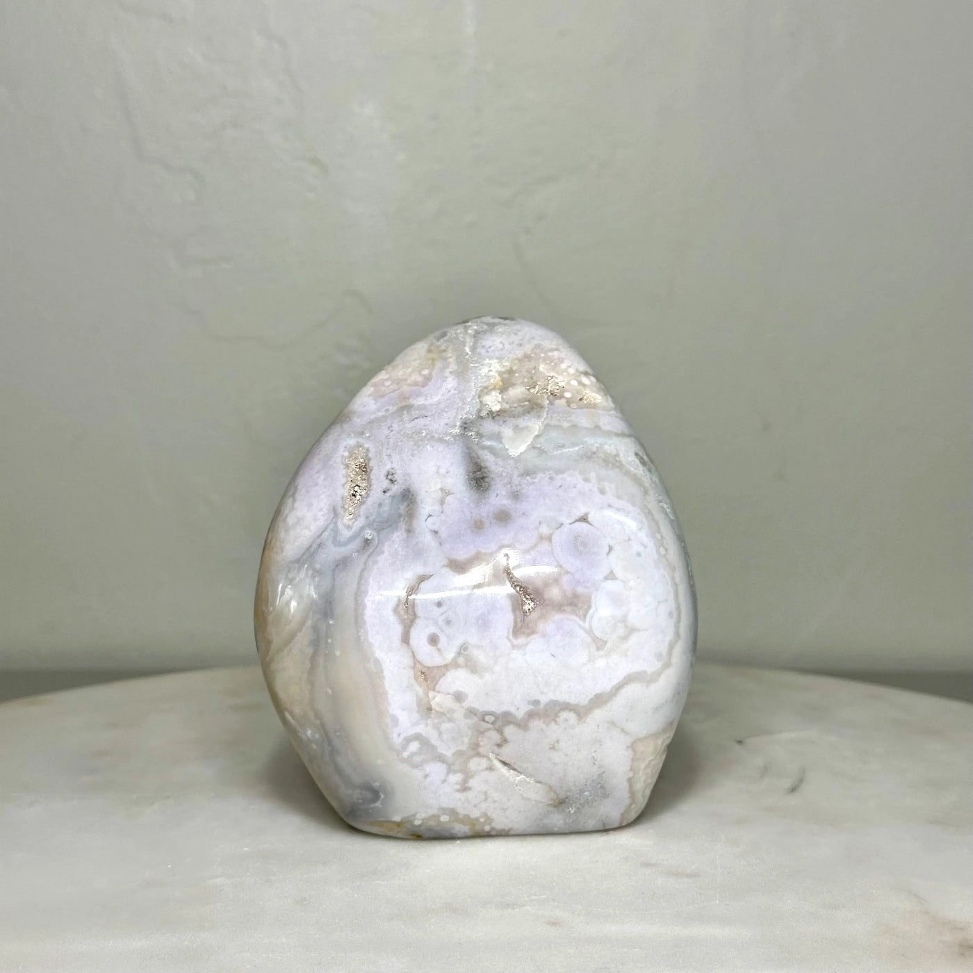 One-of-a-Kind Flower Agate Freeform with Crystal Pocket (4.4 in, 2.2 lb) — média du produit 5