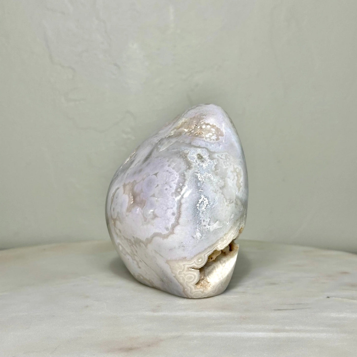 One-of-a-Kind Flower Agate Freeform with Crystal Pocket (4.4 in, 2.2 lb) — média du produit 6