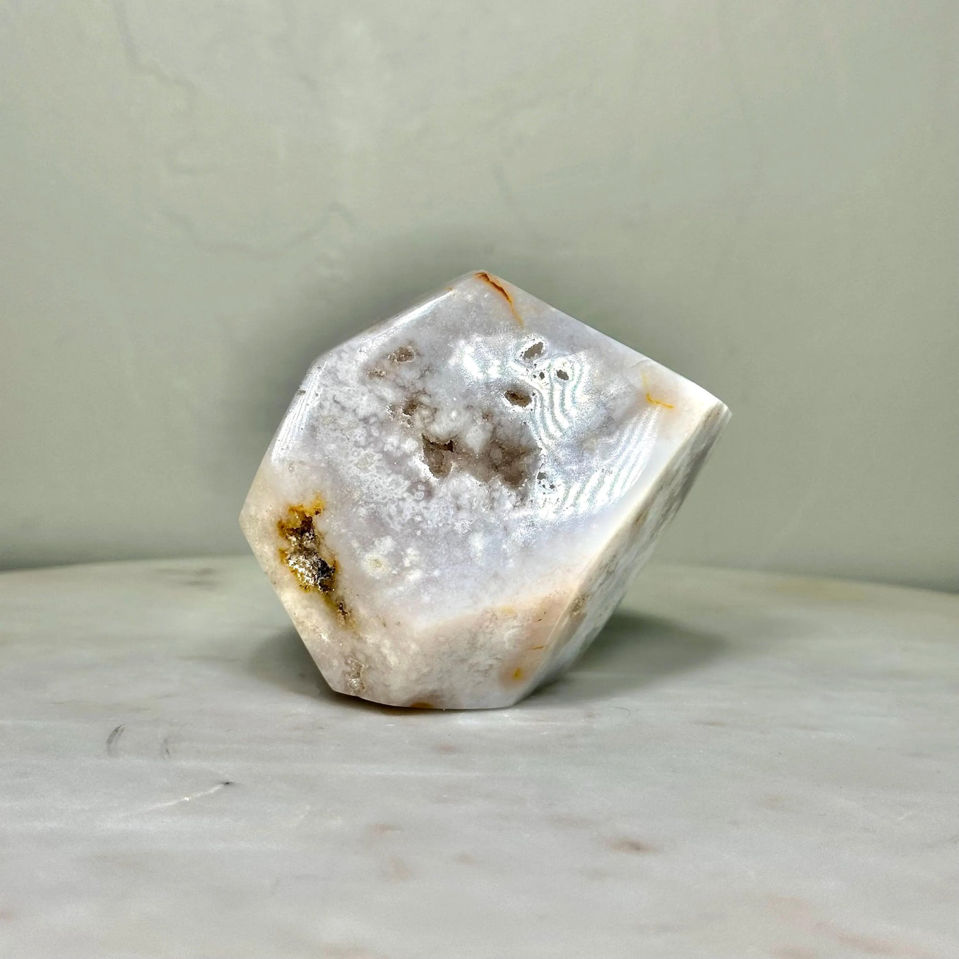 One-of-a-Kind Flower Agate Freeform with Druzy (3.7 in, 1.6 lb) — média du produit 3