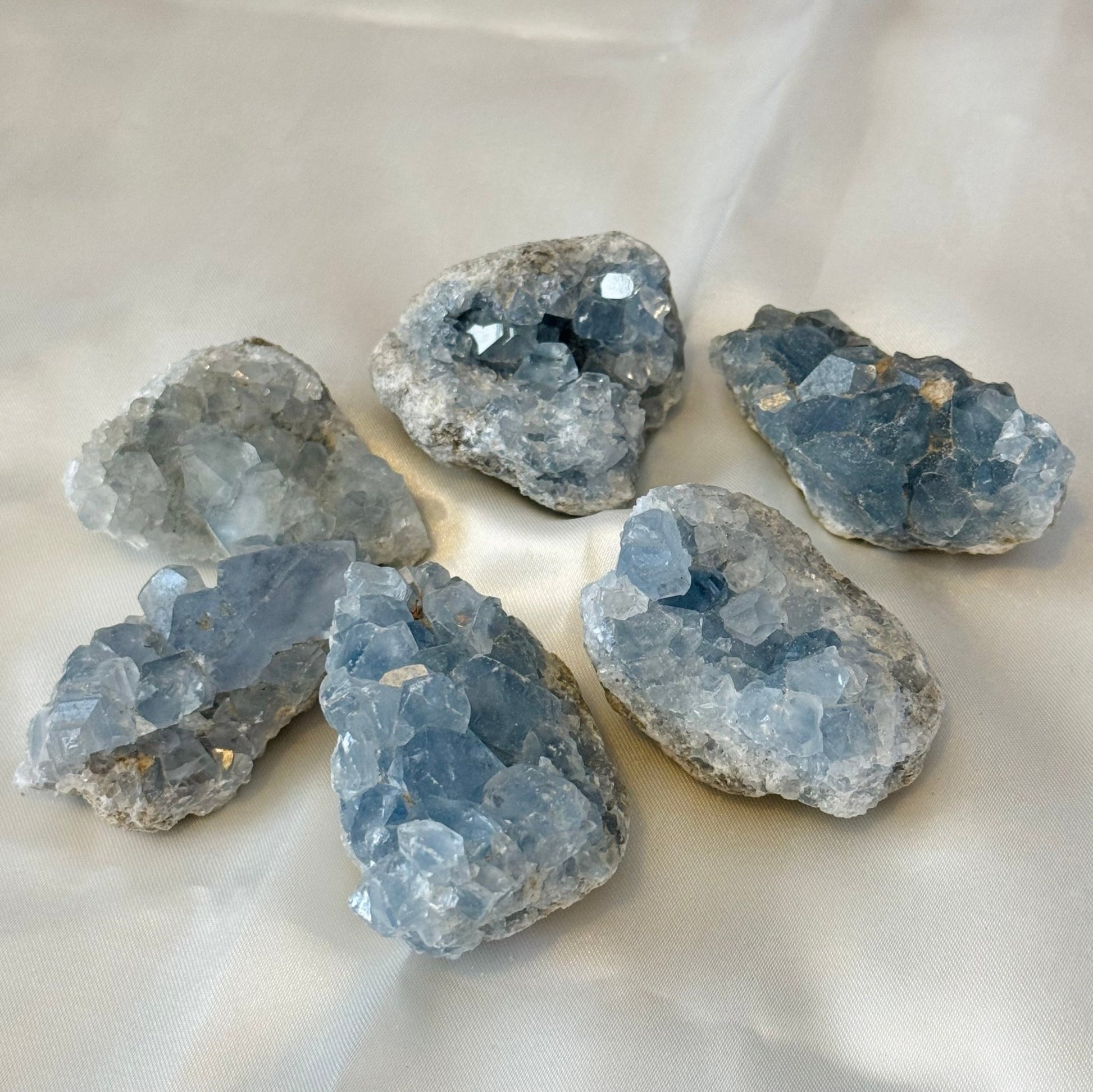 Natural Celestite Geode & Cluster - Heavenly Blue Crystal Formation - KREATEUR MIAMI