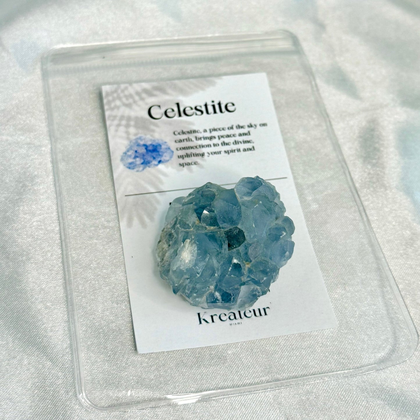 Natural Celestite Geode & Cluster - Heavenly Blue Crystal Formation - KREATEUR MIAMI