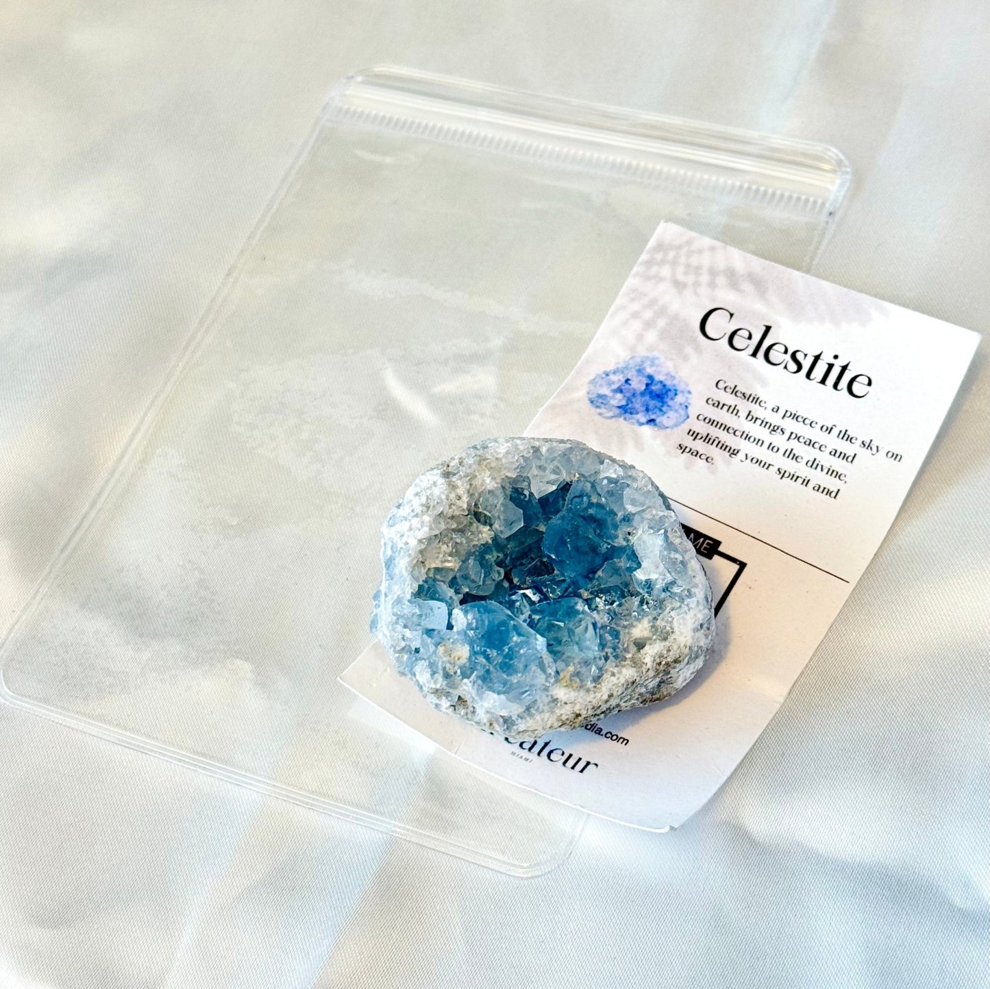 Natural Celestite Geode & Cluster - Heavenly Blue Crystal Formation - KREATEUR MIAMI