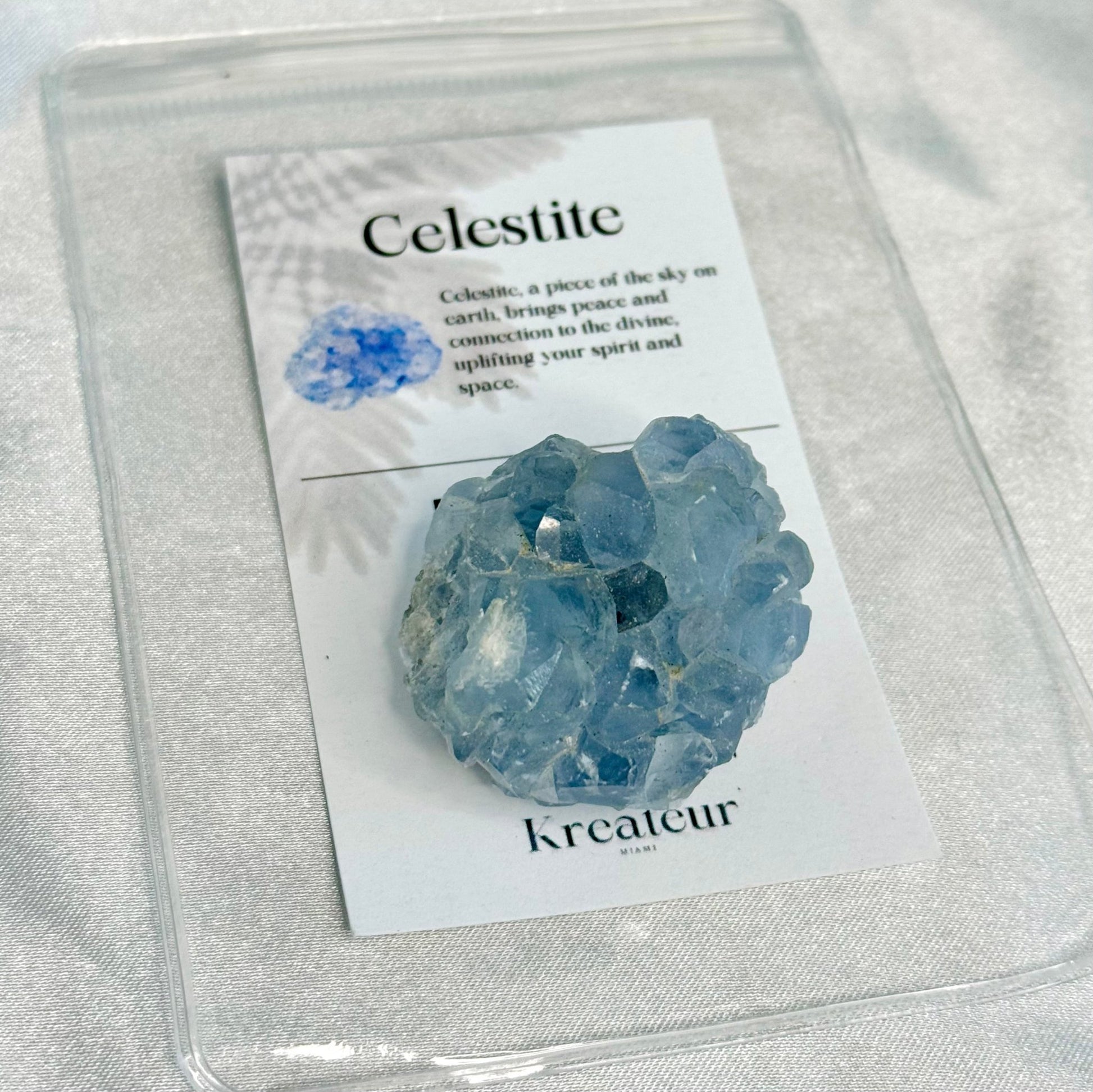 Natural Celestite Geode & Cluster - Heavenly Blue Crystal Formation - KREATEUR MIAMI