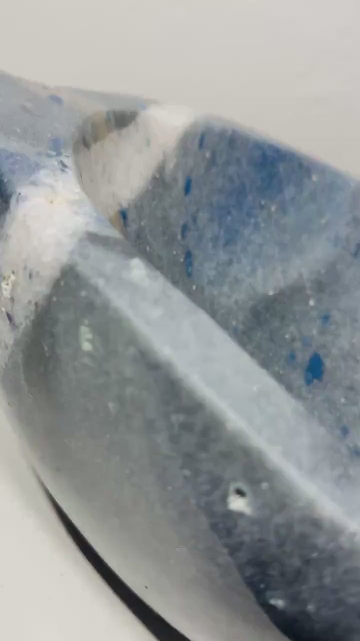 One-of-a-Kind Spotted Blue Quartzite Leaf Bowl — 27.3 lb — video of the exact specimen AE110