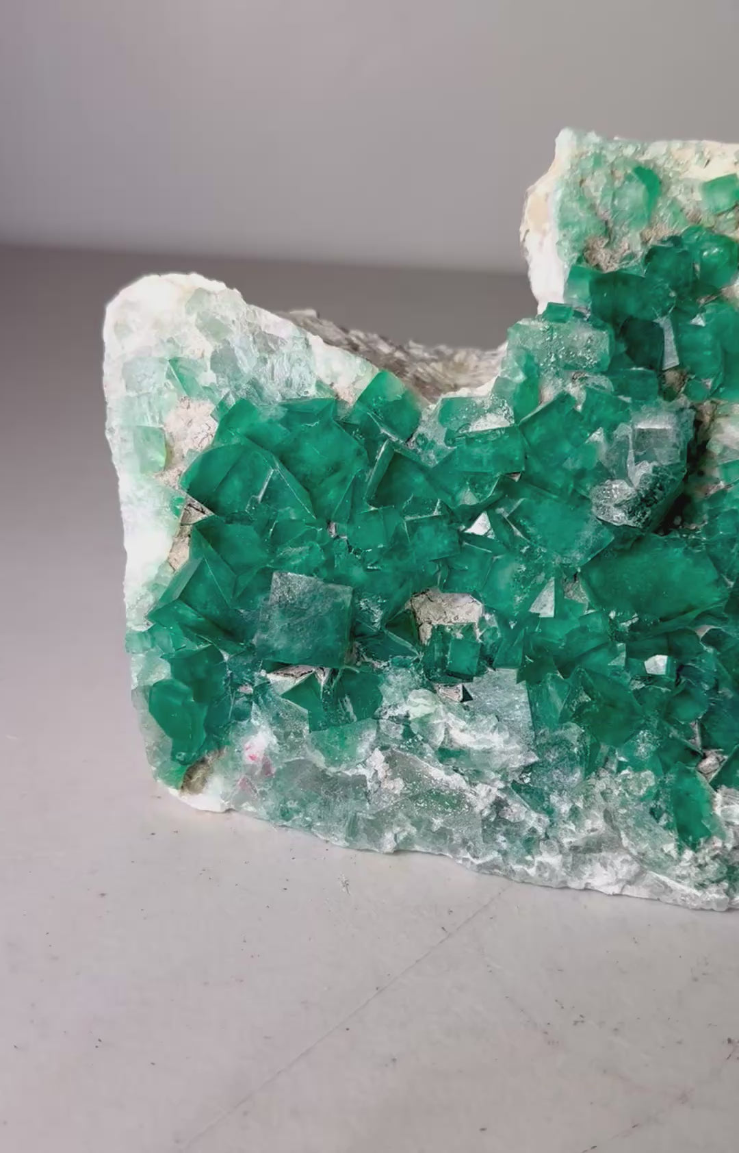 Video showing the exact 10.5 lb green fluorite cluster on matrix
