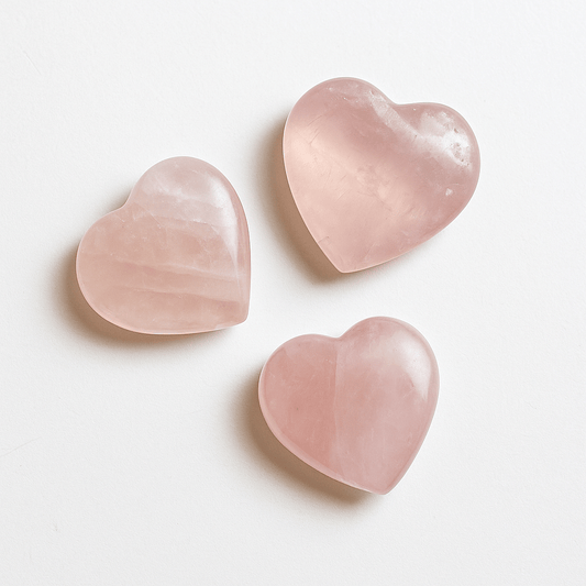Rose Quartz Mini Hearts – Soft Pink Crystal (Per LB) - KREATEUR MIAMI