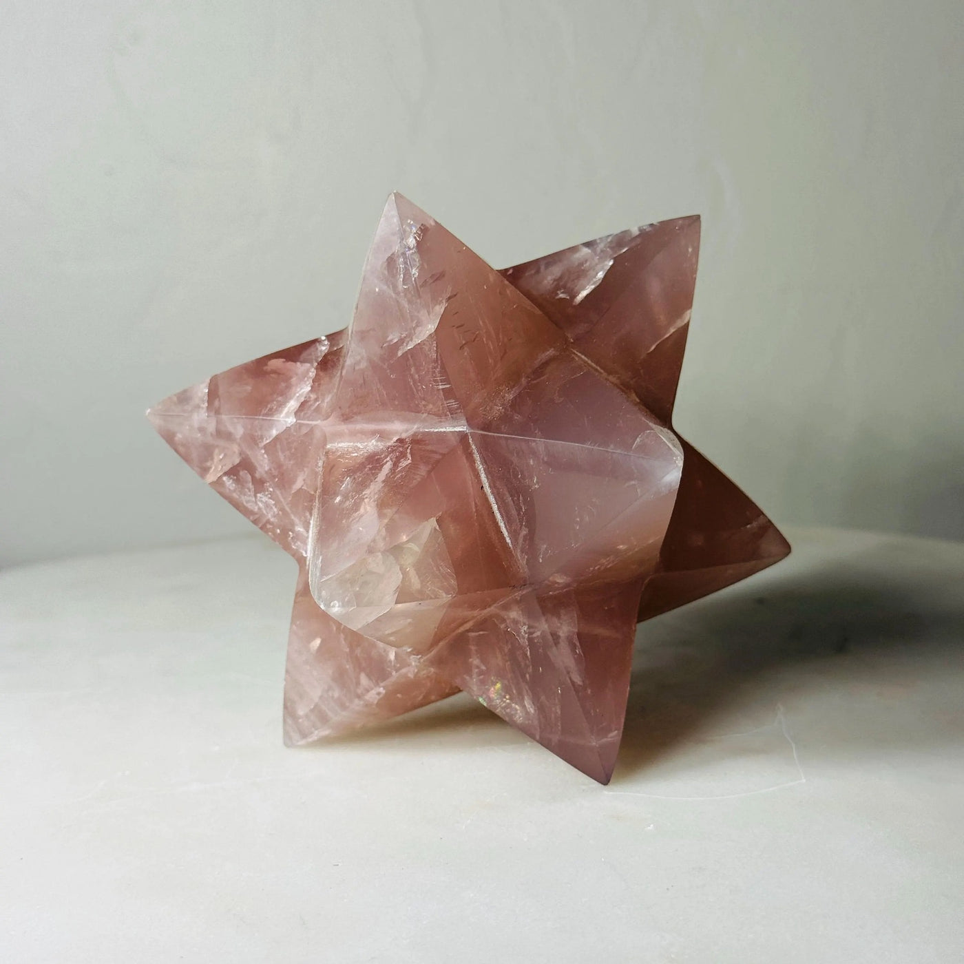CLEARANCE — Rose Quartz Merkaba Star (3.9 in, 1.6 lb) — média du produit 1