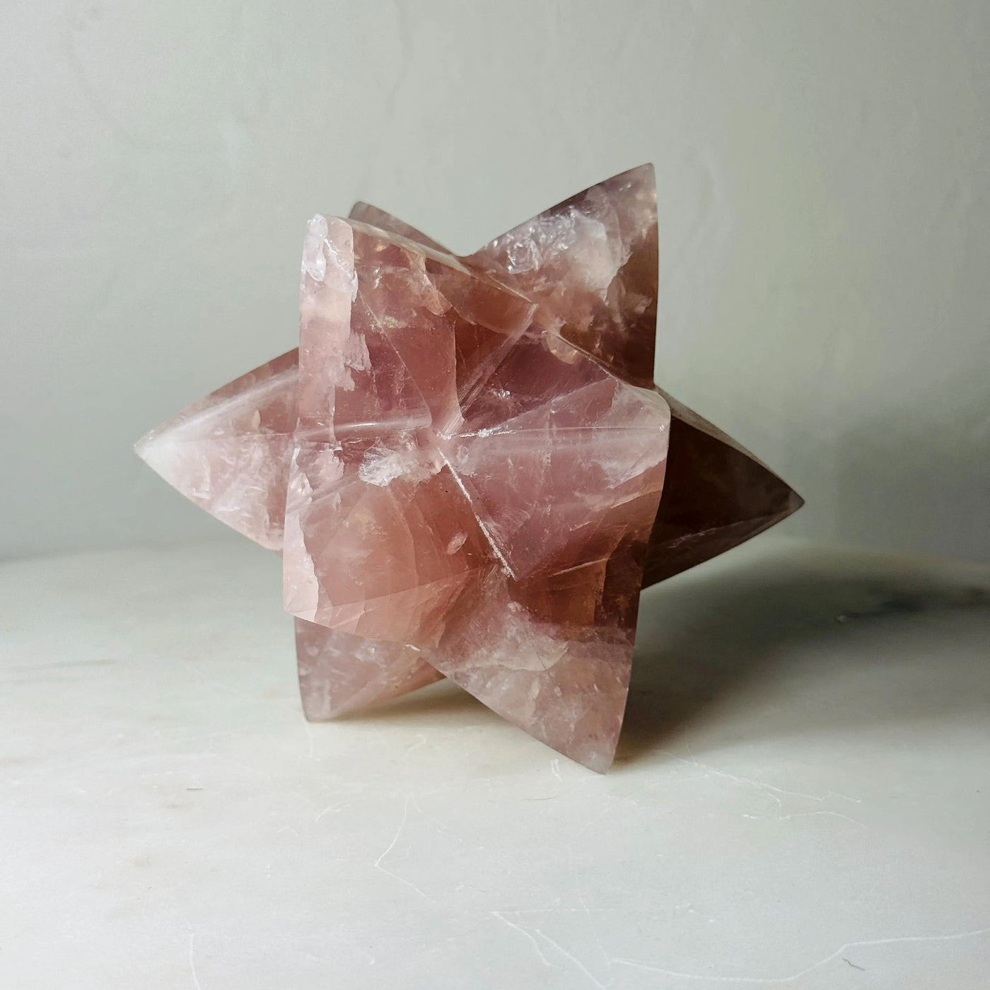 CLEARANCE — Rose Quartz Merkaba Star (3.9 in, 1.6 lb) — média du produit 2