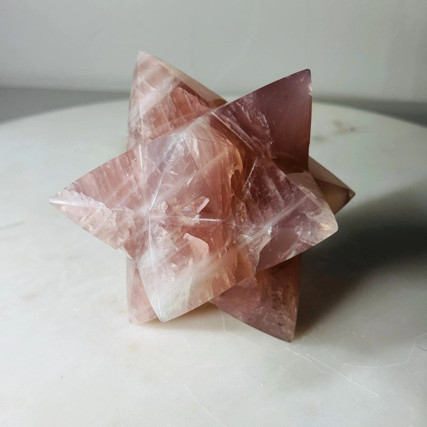 CLEARANCE — Rose Quartz Merkaba Star (3.9 in, 1.6 lb) — média du produit 3