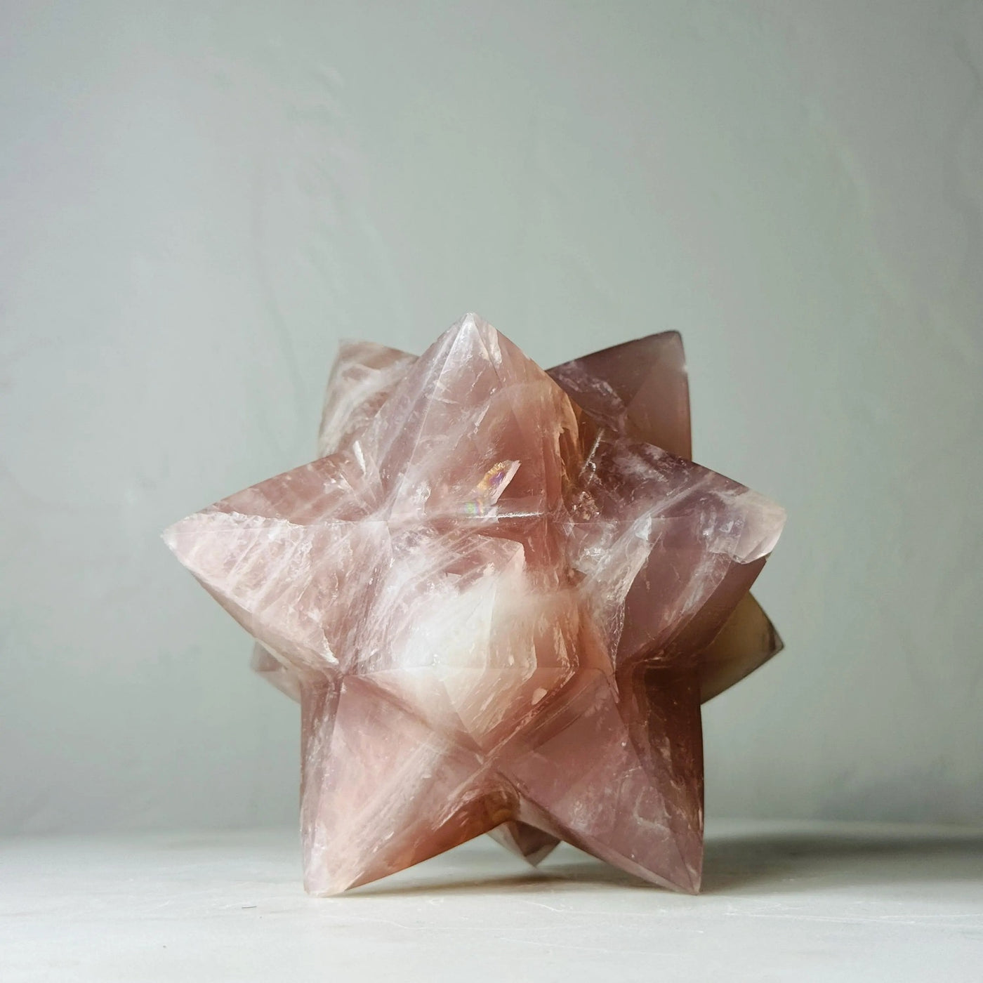 CLEARANCE — Rose Quartz Merkaba Star (3.9 in, 1.6 lb) — média du produit 4