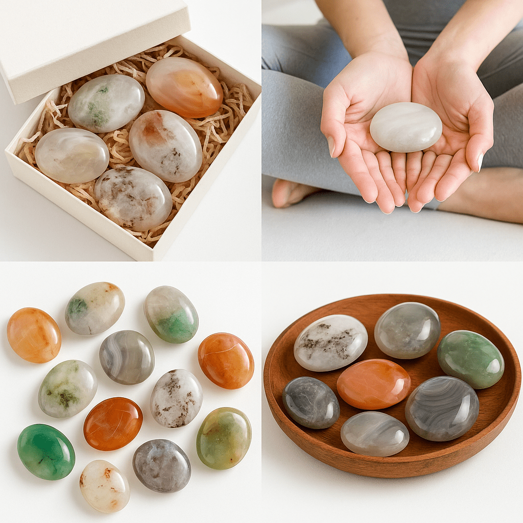 Surprise Mix – Assorted Agate Palm Stones (Per LB) - KREATEUR MIAMI
