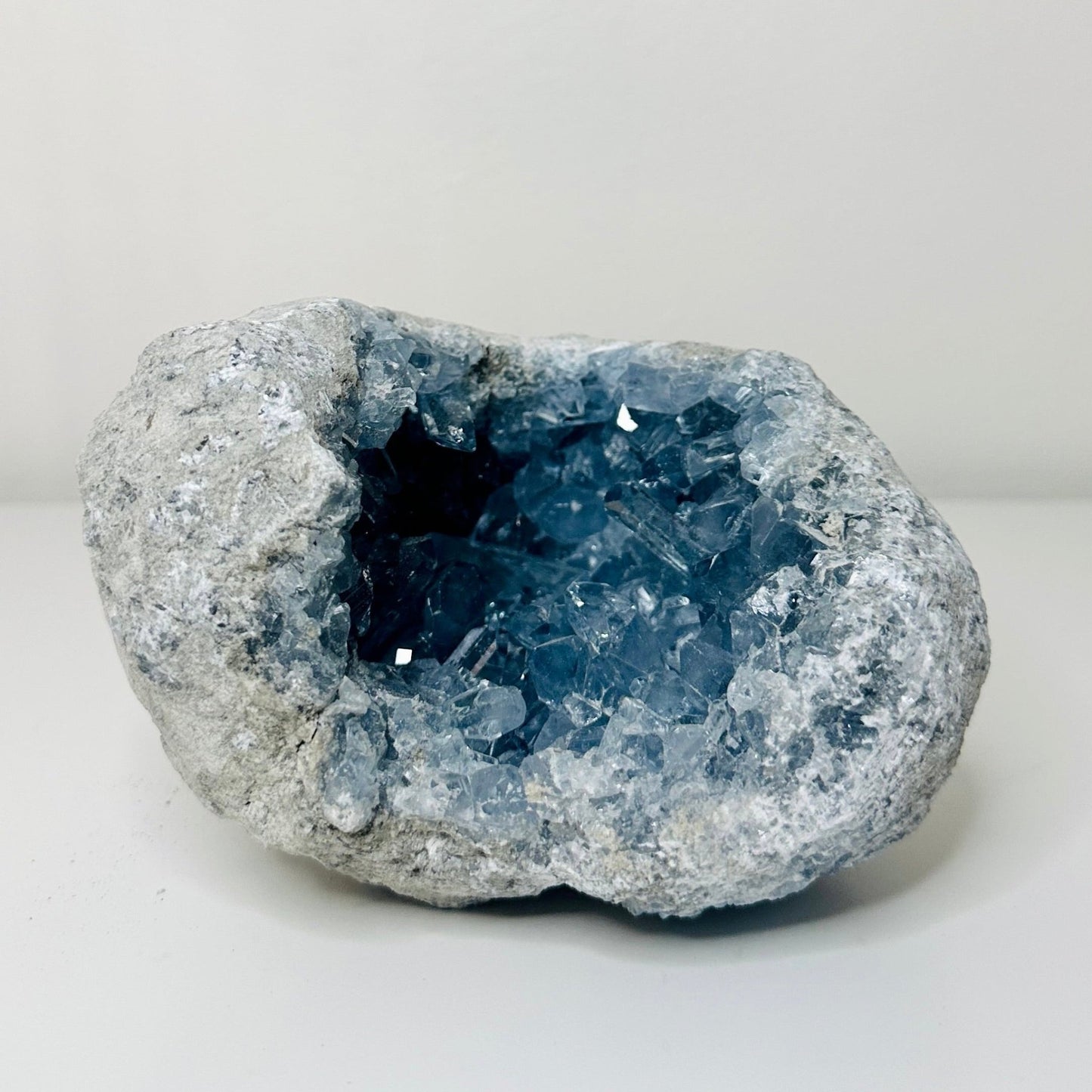 Raw Celestite Cluster - Deep Blue Crystals - Natural Specimen From Madagascar ~7lbs/3.2kg - KREATEUR MIAMI